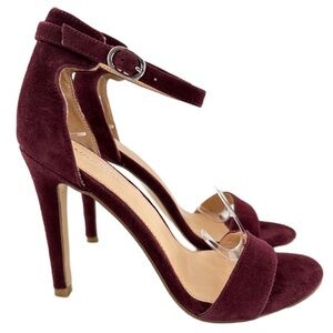 Michael womens heels size 8 Samantha burgundy suede stilettos